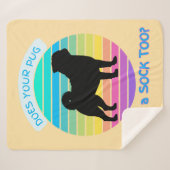 Bringt dein Mops einen Socken zu einem Retro-Sonne Sherpadecke (Vorderseite (Horizontal))