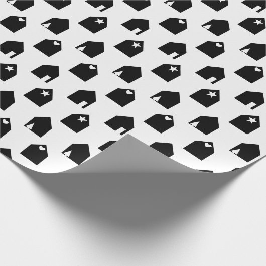 Bringt niedliches Verpackungsschwarzweiss-papier Geschenkpapier (Ecke)