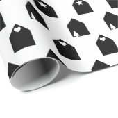 Bringt niedliches Verpackungsschwarzweiss-papier Geschenkpapier (Rolleneckpunkt)