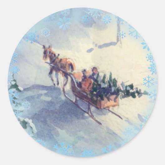 BRINGT ZUHAUSE DEN CHRISTMAS-BAUM VON SHARON SHARP RUNDER AUFKLEBER (Vorderseite)