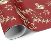 Brinze Rentier & Santa Snowflakes Geschenkpapier (Rolleneckpunkt)