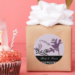 Brio & Groom Plum Vintag Chirping Bird Sticker