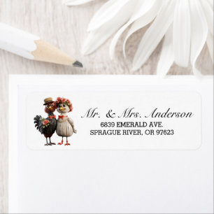 Briom Bird Couple-Adressetikett