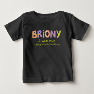 Briony Grafik lila grüner Korallenname bedeutet Baby T-shirt