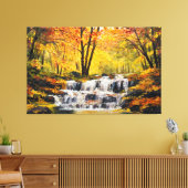 Brisante Herbstwasserfall Ölblüten Leinwand Kunst, (Insitu (Wohnzimmer))