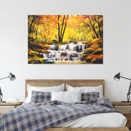 Brisante Herbstwasserfall Ölblüten Leinwand Kunst, (Insitu (Schlafzimmer))