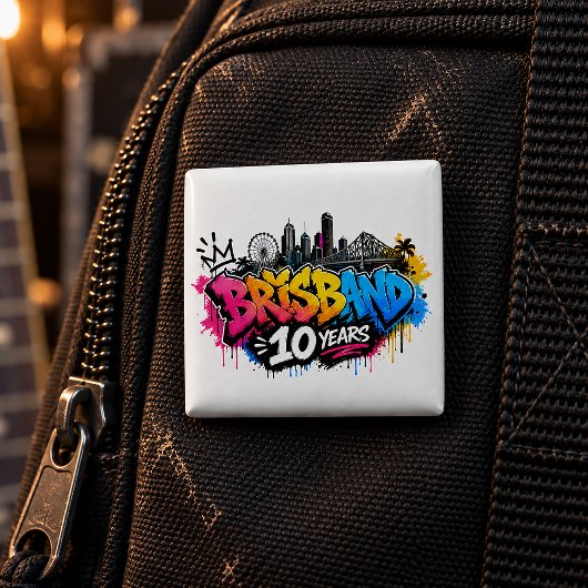 Brisbane 10 Jahre Button
