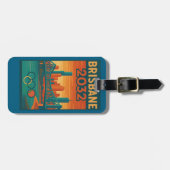 Brisbane 2032 Retro Futuristic Australia, Story Br Gepäckanhänger (Vorderseite horizontal)