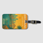 Brisbane 2032 Retro-Futuristic Travel Gepäckanhänger (Vorderseite (Horizontal))