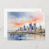 Brisbane Aquarellkunst Feiertagspostkarte (Vorne/Hinten)