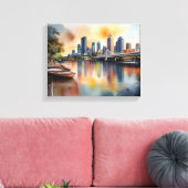 Brisbane Aquarellkunst Leinwanddruck (Insitu (Wohnzimmer))