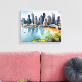 Brisbane Aquarellkunst Leinwanddruck (Insitu (Wohnzimmer))