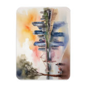 Brisbane Aquarellkunst Magnet (Vertikal)