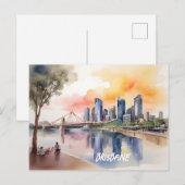 Brisbane Aquarellkunst Postkarte (Vorne/Hinten)