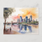 Brisbane Aquarellkunst Postkarte (Vorderseite)