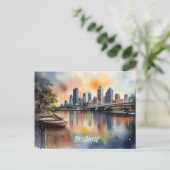 Brisbane Aquarellkunst Postkarte (Stehend Vorderseite)