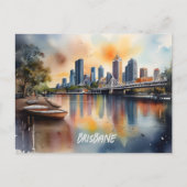 Brisbane Aquarellkunst Postkarte (Vorderseite)
