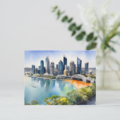 Brisbane Aquarellkunst Postkarte (Stehend Vorderseite)