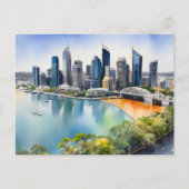 Brisbane Aquarellkunst Postkarte (Vorderseite)