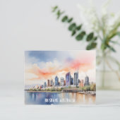 Brisbane Aquarellkunst Postkarte (Stehend Vorderseite)
