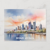 Brisbane Aquarellkunst Postkarte (Vorderseite)