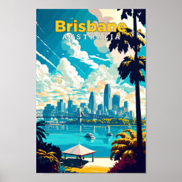 Brisbane Austalia Reisen Vintag Poster