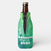 Brisbane Australia, 2032, Kangaroo, Aussie Spirit Flaschenkühler (Flasche Rückseite)