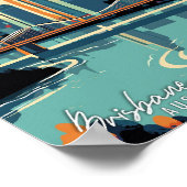 Brisbane Australia Art Vintage Reise Illustration Poster (Ecke)