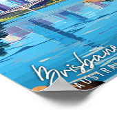 Brisbane Australia Art Vintage Reise Illustration Poster (Ecke)