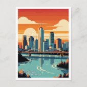 Brisbane Australia Art Vintage Reise Illustration Postkarte (Vorderseite)