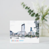 Brisbane Australia skyline Funky moderne Reise Postkarte (Stehend Vorderseite)