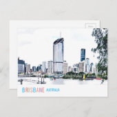Brisbane Australia skyline Funky moderne Reise Postkarte (Vorne/Hinten)