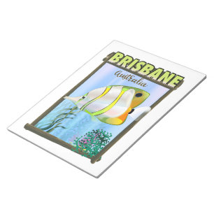 Brisbane Australia Tropical Travel Poster Notizblock