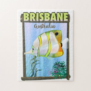 Brisbane Australia Tropical Travel Poster Puzzle