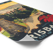 Brisbane Australia Vintage Travel Poster (Ecke)