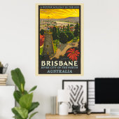 Brisbane Australia Vintage Travel Poster (Heimbüro)