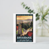 Brisbane Australia Vintage Travel Poster wiederher Postkarte (Stehend Vorderseite)
