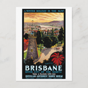 Brisbane Australia Vintage Travel Poster wiederher Postkarte