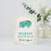 Brisbane Australia Wombat Postkarte (Stehend Vorderseite)