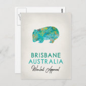 Brisbane Australia Wombat Postkarte (Vorne/Hinten)