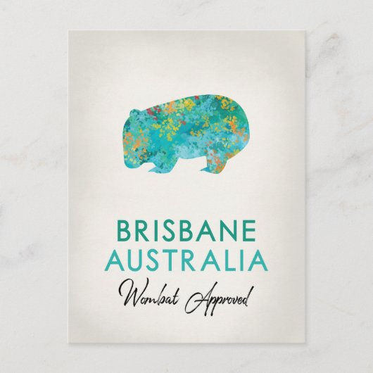 Brisbane Australia Wombat Postkarte (Vorderseite)