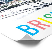 Brisbane Australien City Skyline Reiseprint Poster (Ecke)