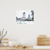Brisbane Australien City Skyline Reiseprint Poster (Küche)