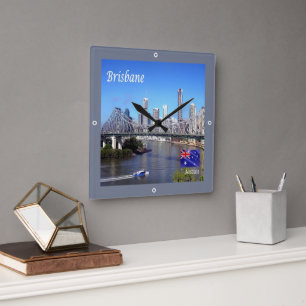BRISBANE, Australien, Ozeanien, Quadratische Wanduhr