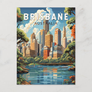 Brisbane Australien Reise Kunst Vintage Postkarte