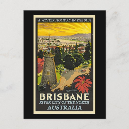 Brisbane, Australien Reiseplakat Postkarte (Vorderseite)