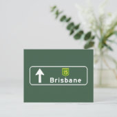 Brisbane, Australien Road Sign Postkarte (Stehend Vorderseite)