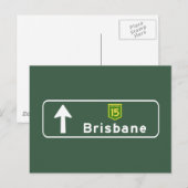 Brisbane, Australien Road Sign Postkarte (Vorne/Hinten)