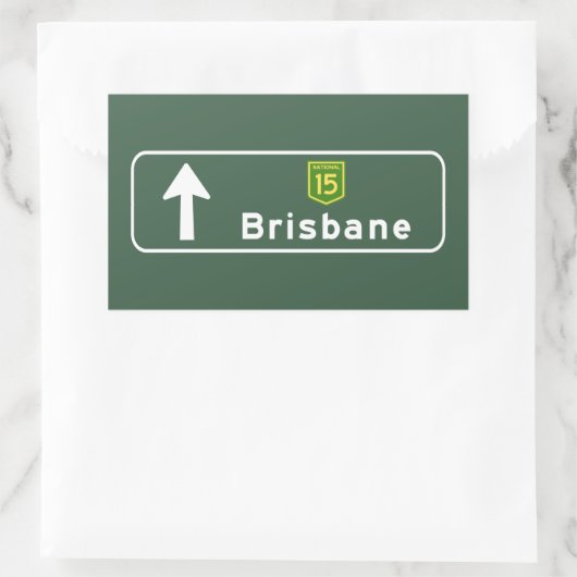 Brisbane, Australien Road Sign Rechteckiger Aufkleber (Tasche)