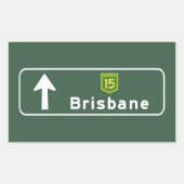 Brisbane, Australien Road Sign Rechteckiger Aufkleber (Vorderseite)